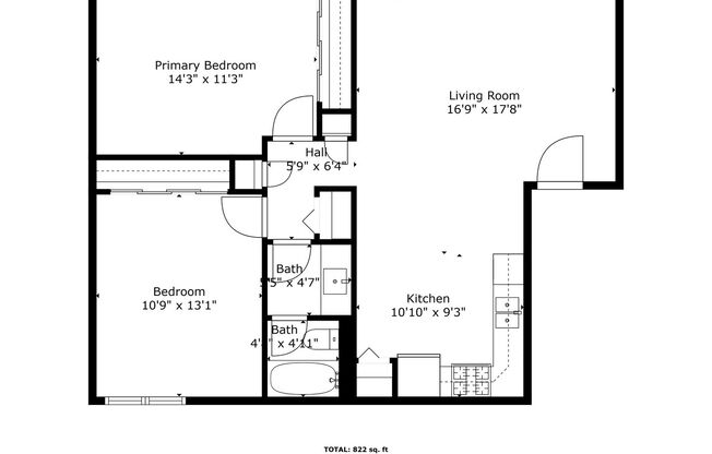 2 beds, 1 bath, 975 sqft, $1,299, Unit 5010 - 201