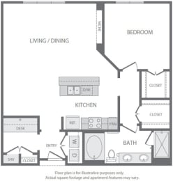 1 bed, 1 bath, 987 sqft, $2,349