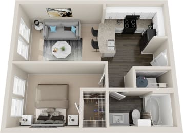 1 bed, 1 bath, 569 sqft, $1,217