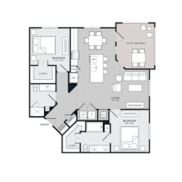 2 beds, 2 baths, 1,182 sqft, $2,018