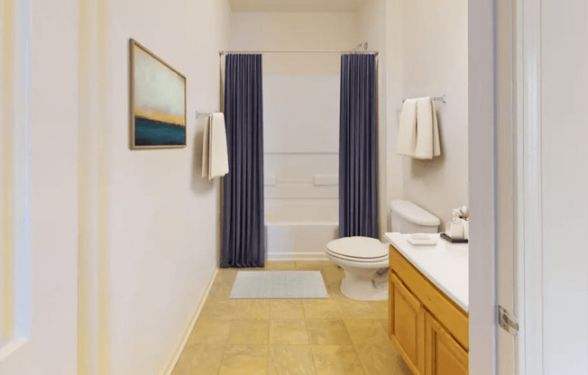 apartment bathroom at River Ranch Apartments