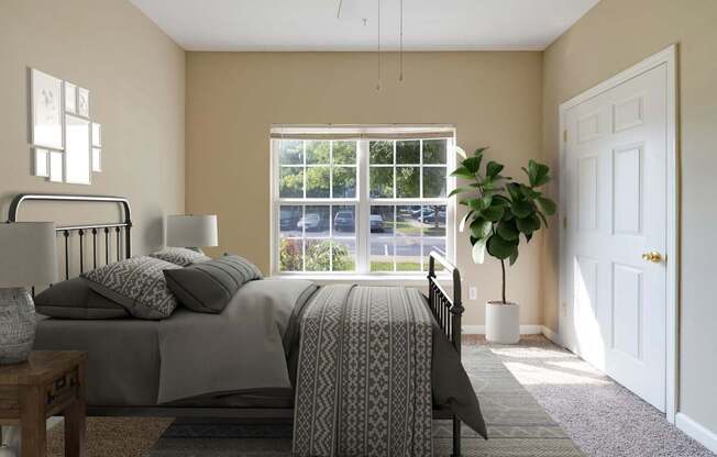 Bedroom with Plush Carpeting