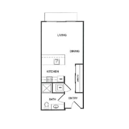 Studio, 1 bath, 461 sqft, $1,545