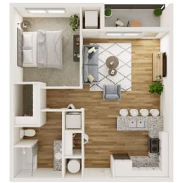 1 bed, 1 bath, 722 sqft, $1,290