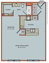 Studio, 1 bath, 781 sqft, $1,786