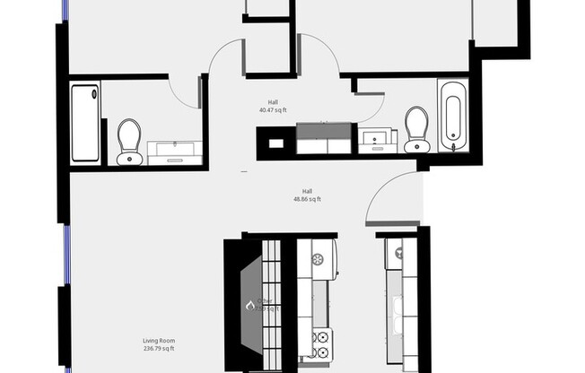 2 beds, 2 baths, 800 sqft, $3,495, Unit 1537-03