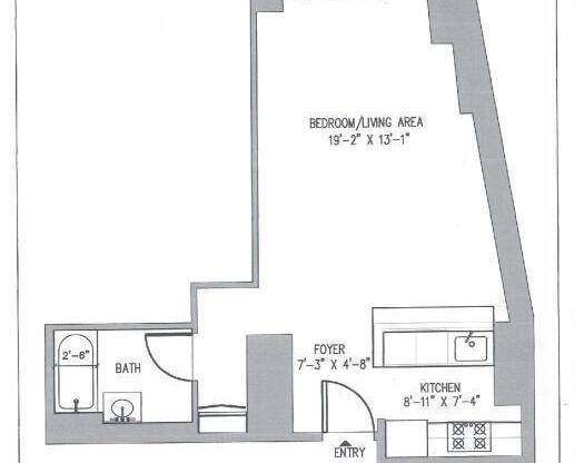 Studio, 1 bath, 511 sqft, $3,600, Unit 10A