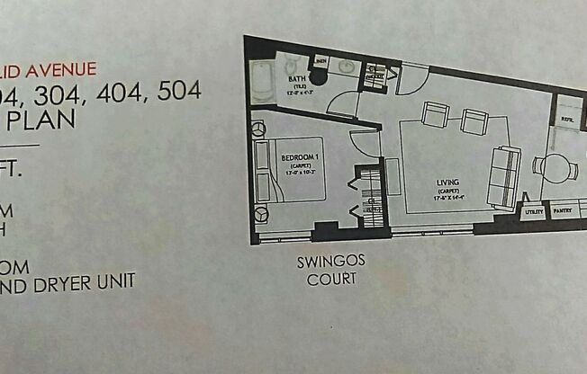 1 bed, 1 bath, 684 sqft, $1,225, Unit 204