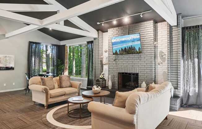 Coworking Lounge Area In Clubhouse at Eastwood Village Apartments in Clinton Township, MI