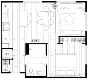 1 bed, 1 bath, 646 sqft, $3,334