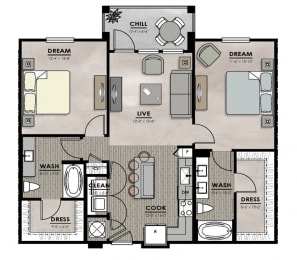 2 beds, 2 baths, 1,104 sqft, $2,163