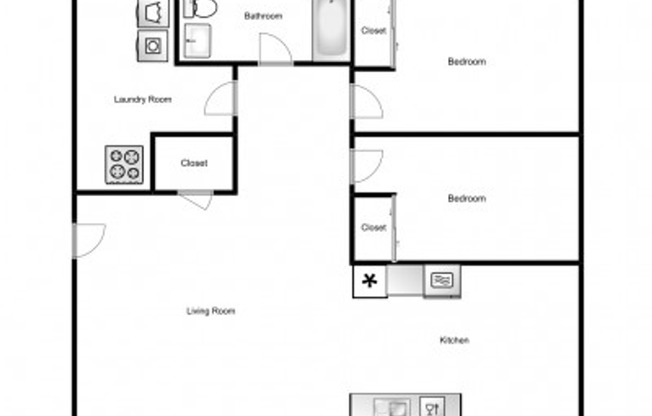 2 beds, 1 bath, 810 sqft, $1,249, Unit 101