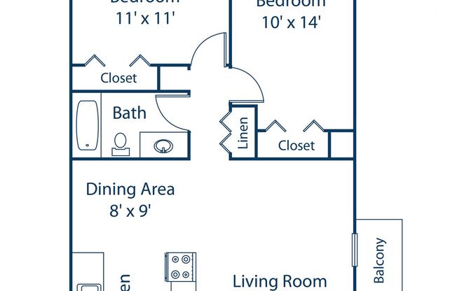 2 beds, 1 bath, 750 sqft, $975, Unit 12206