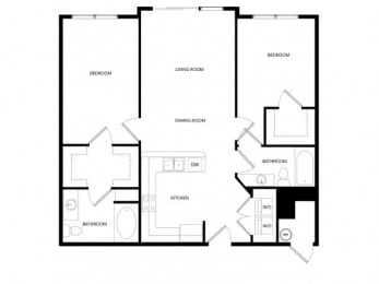 2 beds, 2 baths, 1,023 sqft, $1,725