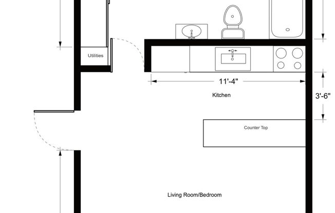 Studio, 1 bath, 398 sqft, $1,695, Unit 4201-206