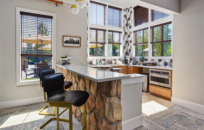 Demonstration kitchen in the clubhouse