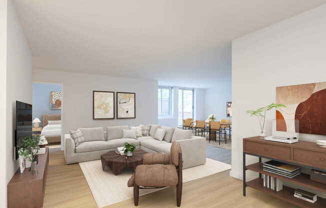 Living Room with Hard Surface Flooring