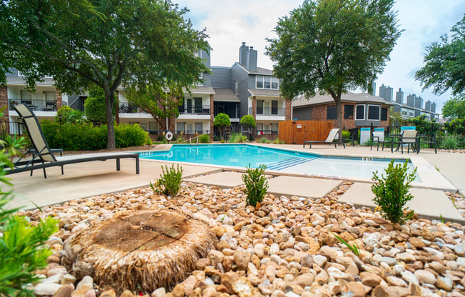our apartments have a large pool and amenities for residents to enjoy