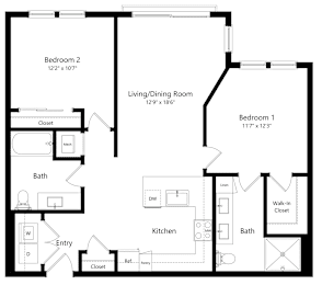 2 beds, 2 baths, 1,060 sqft, $3,111