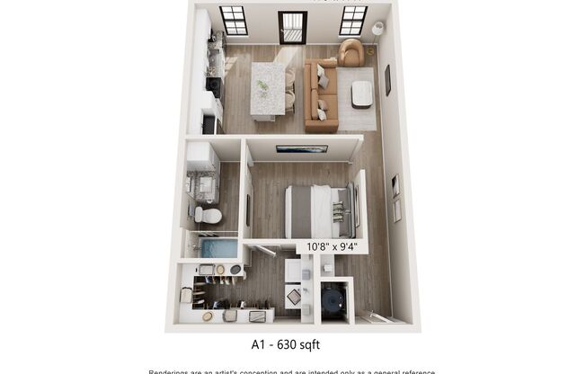 Studio, 1 bath, 630 sqft, $1,575, Unit 5808107