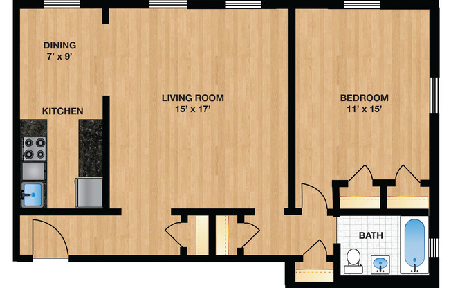 1 bed, 1 bath, 706 sqft, $2,350, Unit 605