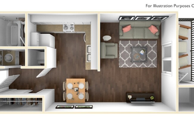 Studio, 1 bath, 450 sqft, $710, Unit *526