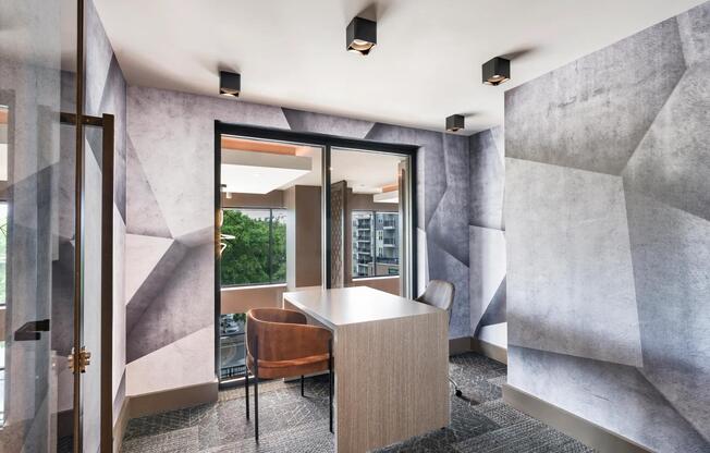Private conference room designed for productivity, featuring sleek finishes and plenty of natural light.