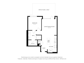 1 bed, 1 bath, 729 sqft, $3,125