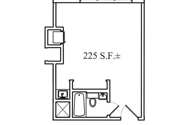 Studio, 1 bath, 215 sqft, $1,550