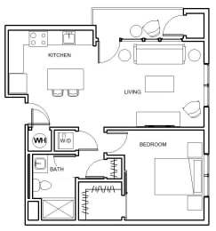 1 bed, 1 bath, 690 sqft, $1,584