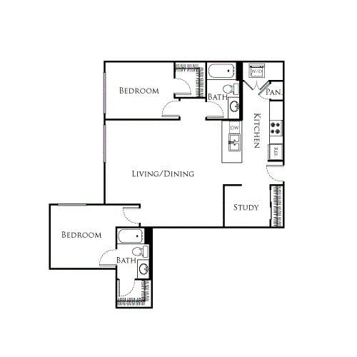 2 beds, 2 baths, 1,182 sqft, $3,156, Unit 507