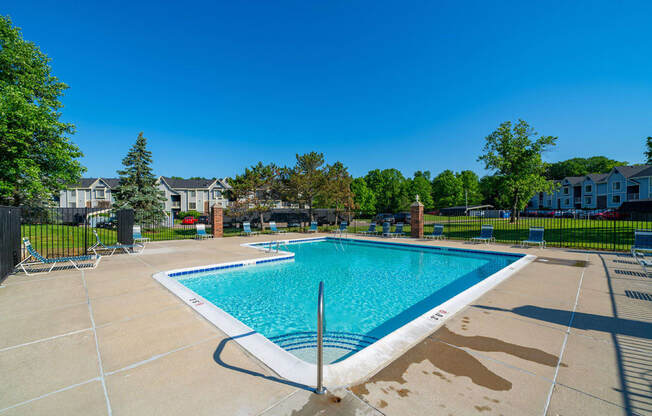 Outdoor Pool Access at Canal 2 Apartments, Lansing, MI