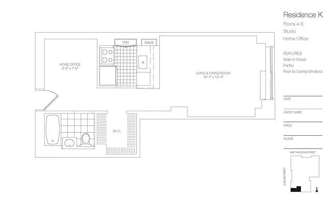 Studio, 1 bath, $4,785, Unit 4-K