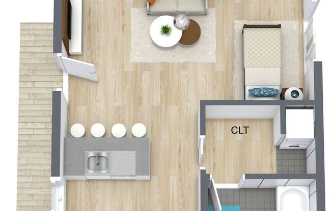Studio, 1 bath, 510 sqft, $2,695, Unit 2332 - 204
