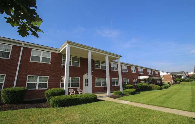 This is a photo of a building exterior at Lake of the Woods Apartments in Cincinnati, OH.
