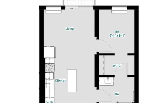 1 bed, 1 bath, 555 sqft, $1,299, Unit 717