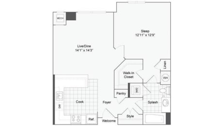 1 bed, 1 bath, 858 sqft, $1,779