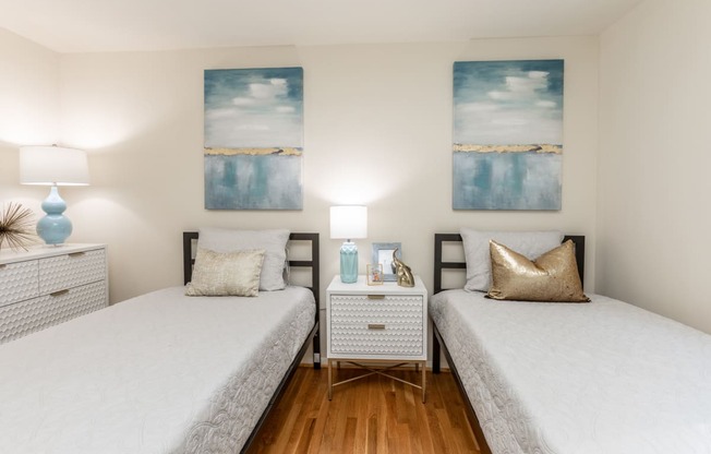 Second bedroom with hardwood floors