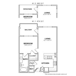 1 bed, 1 bath, 674 sqft, $1,650