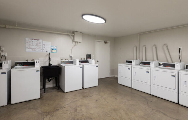 Clean, well-maintained community laundry room.