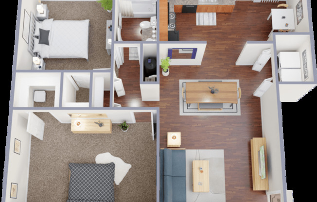 2 beds, 1 bath, 990 sqft, $1,234