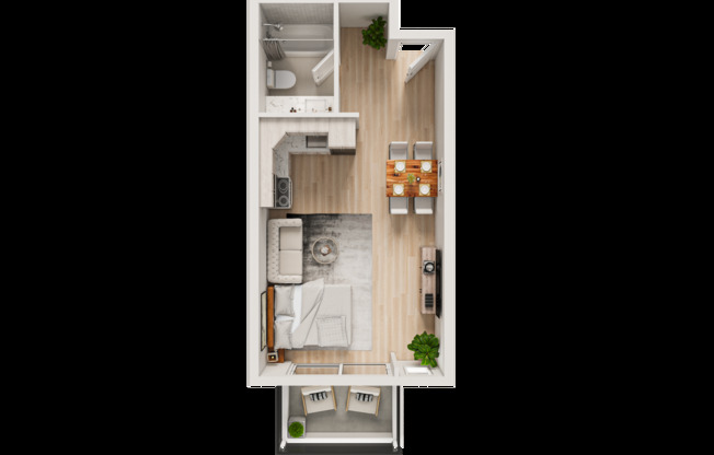 Studio, 1 bath, 368 sqft, $1,283, Unit E-304