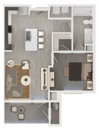 1 bed, 1 bath, 656 sqft, $1,595