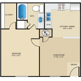 1 bed, 1 bath, 520 sqft, $1,083