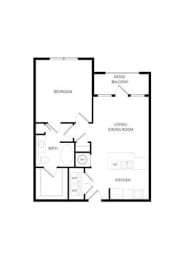 1 bed, 1 bath, 661 sqft, $1,275
