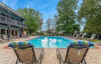 Pool and pool patio at Carrington Apartments in Hendersonville TN March 2021 3