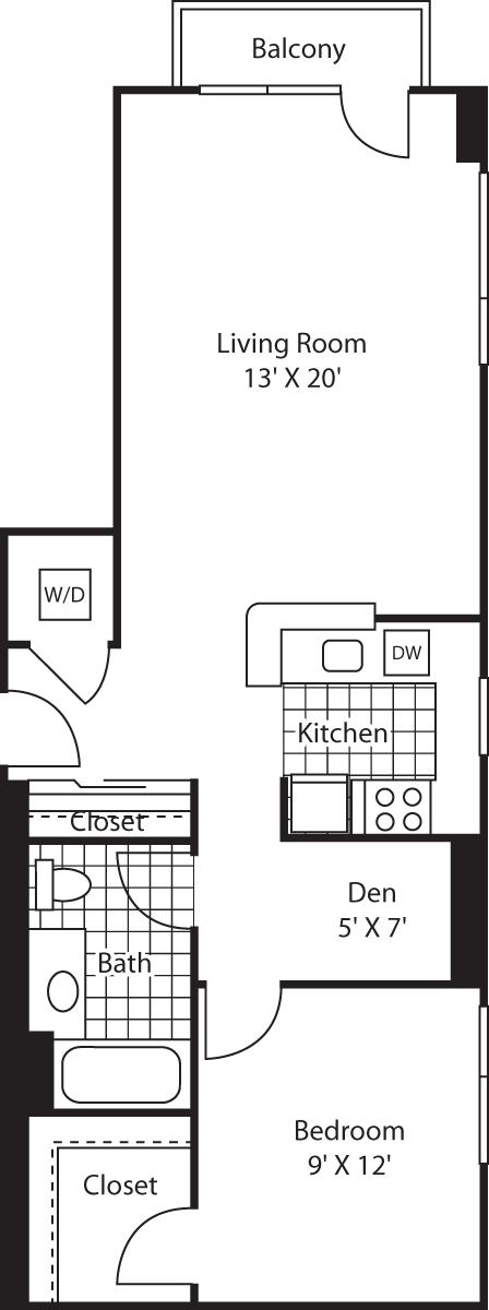 1 bed, 1 bath, 762 sqft, $2,350, Unit 721