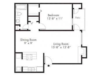 1 bed, 1 bath, 750 sqft, $1,235