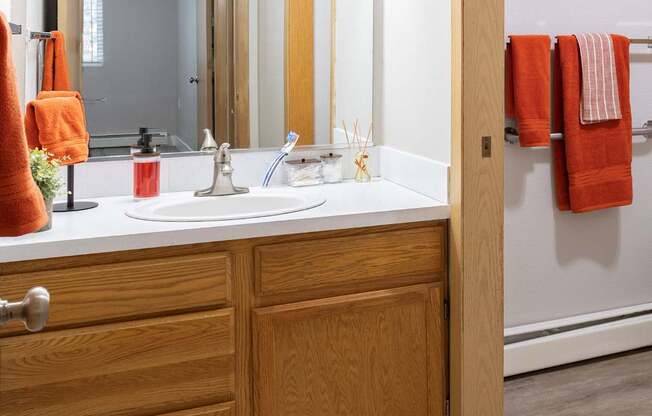 Eagle Rock Apartments in Spokane Valley, Washington Model Bathroom