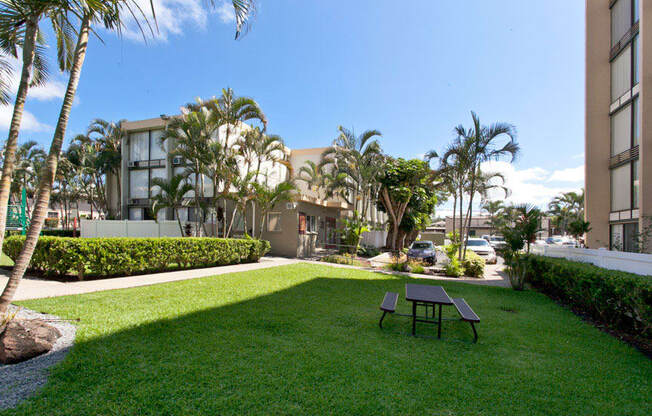 Palms of Kilani Exterior Seating Area at Palms of Kilani, Wahiawa Hawaii